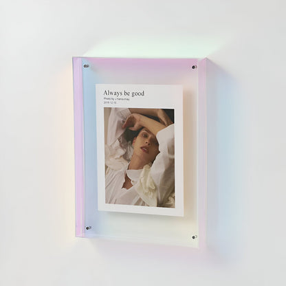 Acrylic Photo Frame Minimalist Magnetic Wall Mount and Freestanding