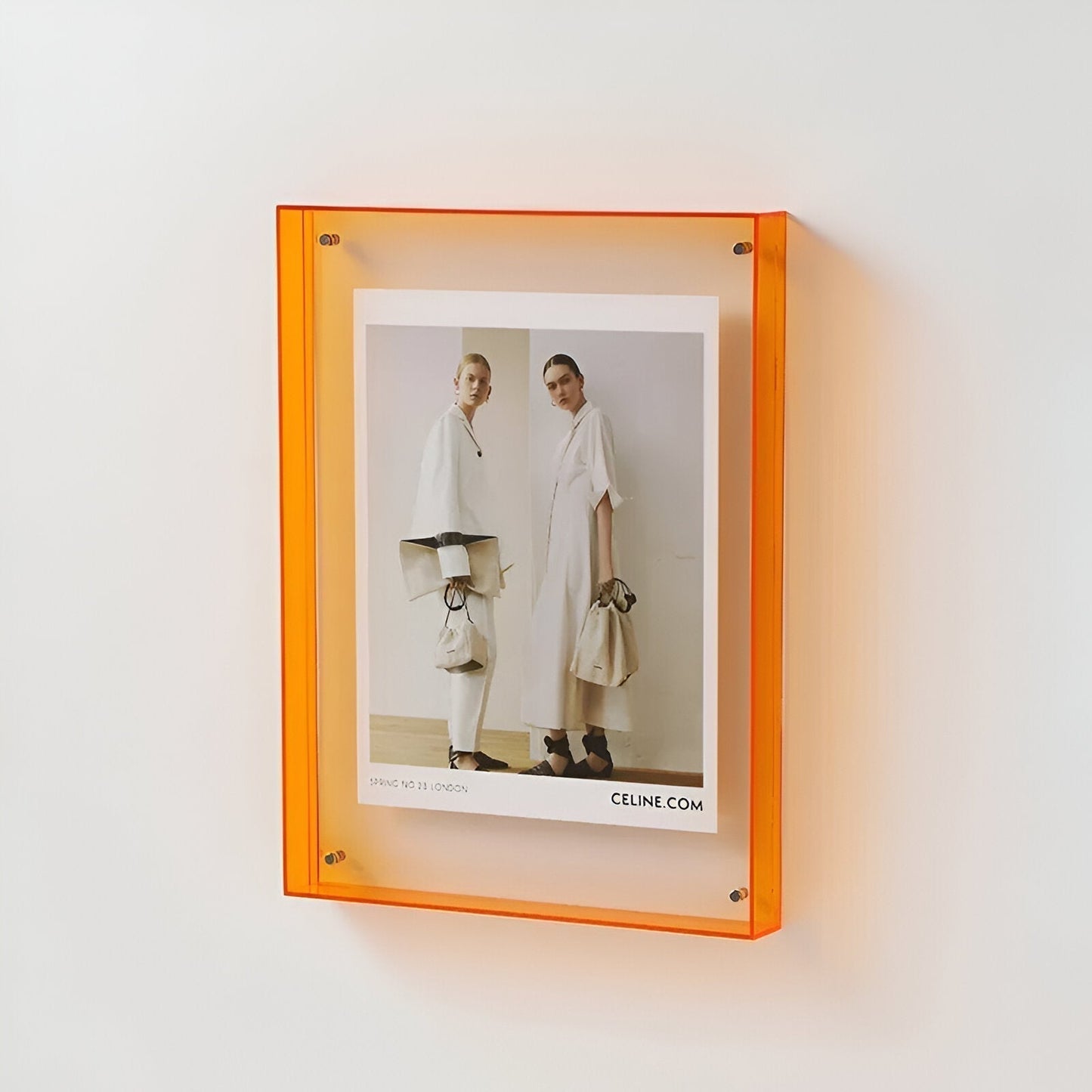 Acrylic Photo Frame Minimalist Magnetic Wall Mount and Freestanding