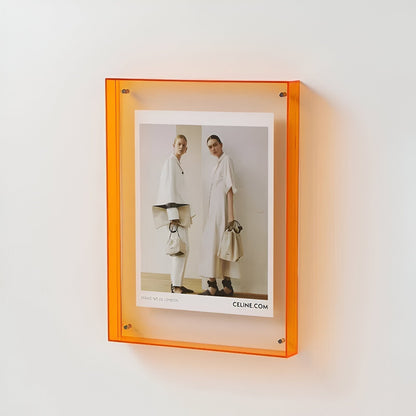 Acrylic Photo Frame Minimalist Magnetic Wall Mount and Freestanding