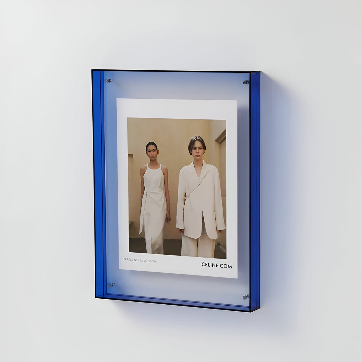 Acrylic Photo Frame Minimalist Magnetic Wall Mount and Freestanding