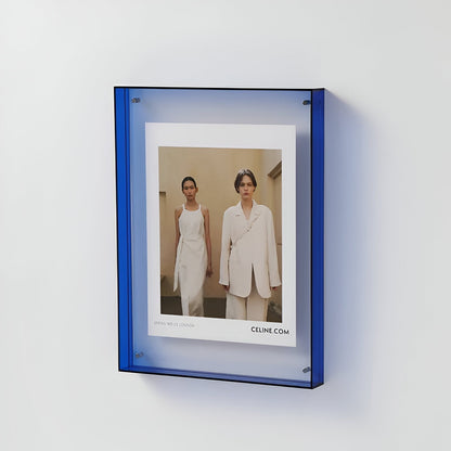Acrylic Photo Frame Minimalist Magnetic Wall Mount and Freestanding