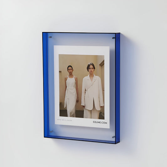 Acrylic Photo Frame Minimalist Magnetic Wall Mount and Freestanding