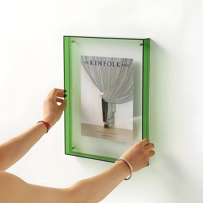 Acrylic Photo Frame Minimalist Magnetic Wall Mount and Freestanding