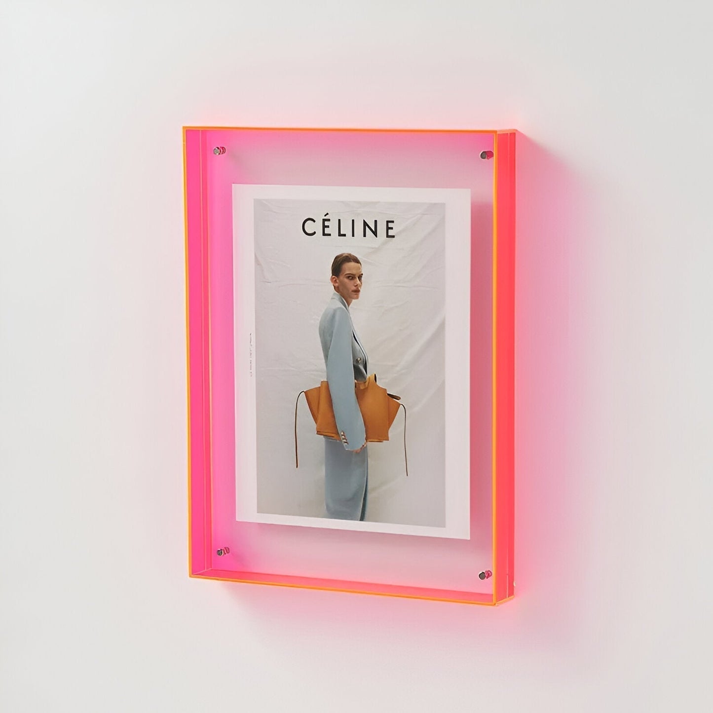 Acrylic Photo Frame Minimalist Magnetic Wall Mount and Freestanding