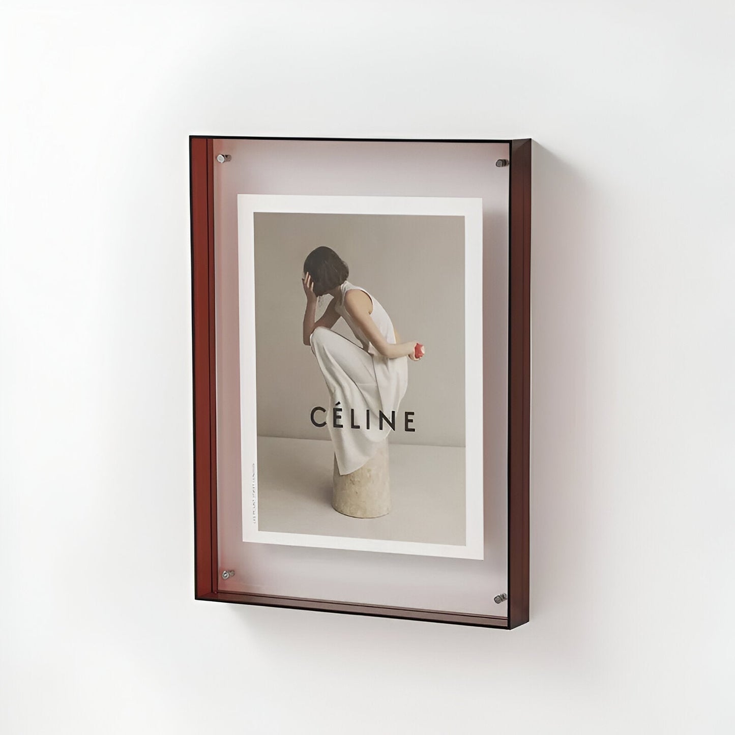 Acrylic Photo Frame Minimalist Magnetic Wall Mount and Freestanding