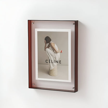 Acrylic Photo Frame Minimalist Magnetic Wall Mount and Freestanding