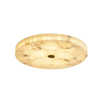 Alabaster Flush Mount Ceiling Light Art Deco Round with Natural Stone Shade