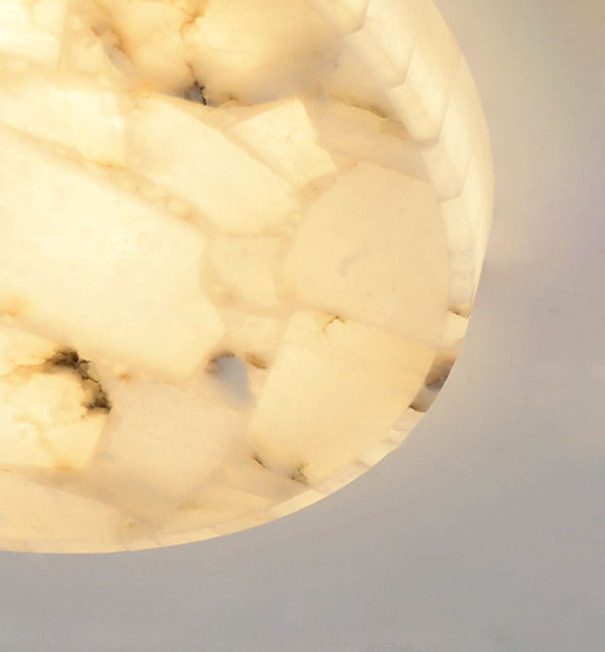 Alabaster Flush Mount Ceiling Light Art Deco Round with Natural Stone Shade