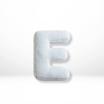 Alphabet Letter Cushion Bouclé Decorative Pillow for Bedroom and Kids Room