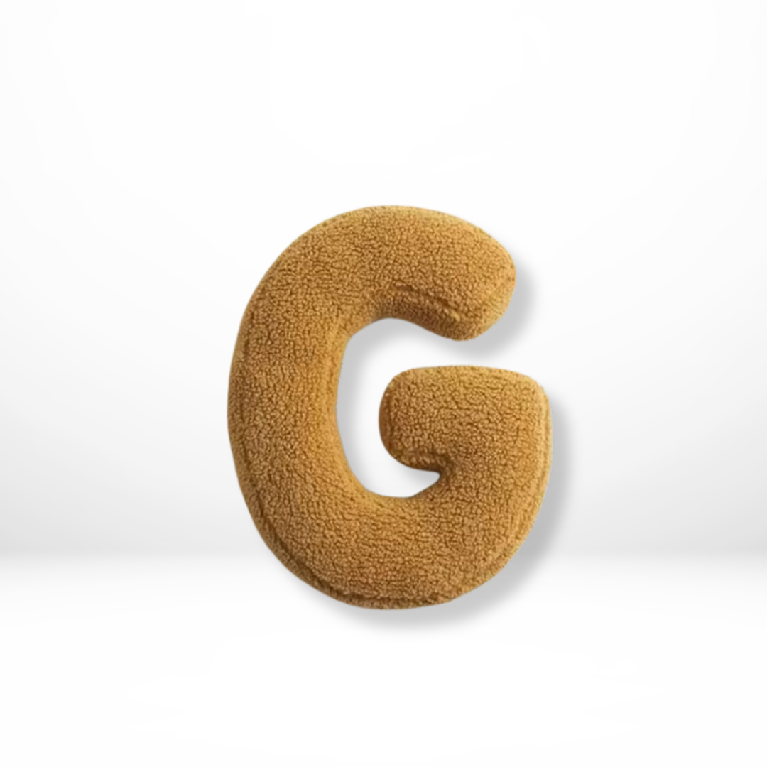 Alphabet Letter Cushion Bouclé Decorative Pillow for Bedroom and Kids Room