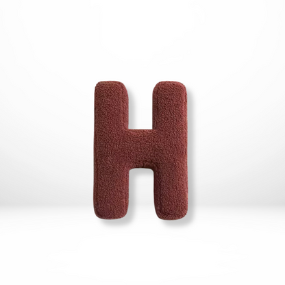 Alphabet Letter Cushion Bouclé Decorative Pillow for Bedroom and Kids Room