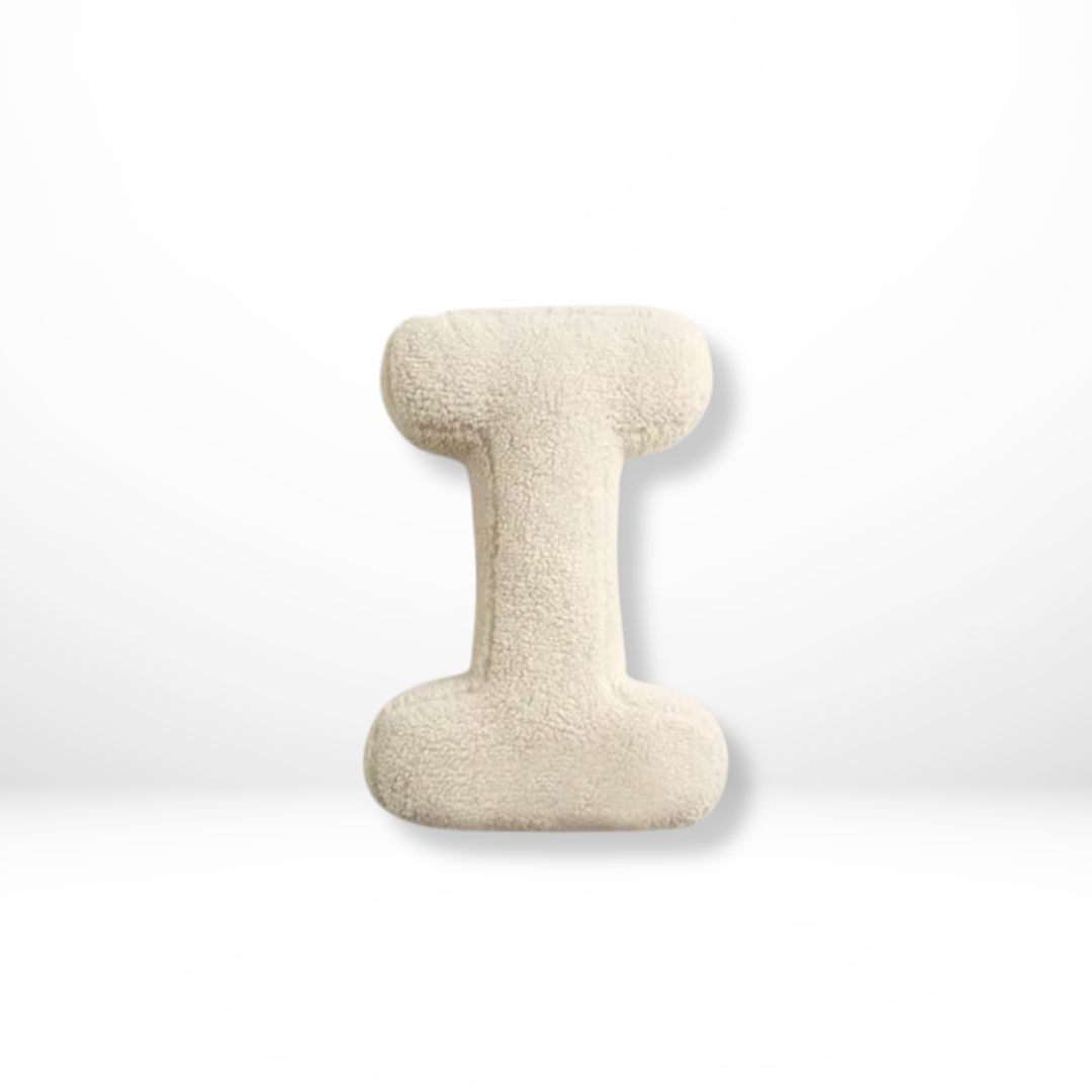 Alphabet Letter Cushion Bouclé Decorative Pillow for Bedroom and Kids Room