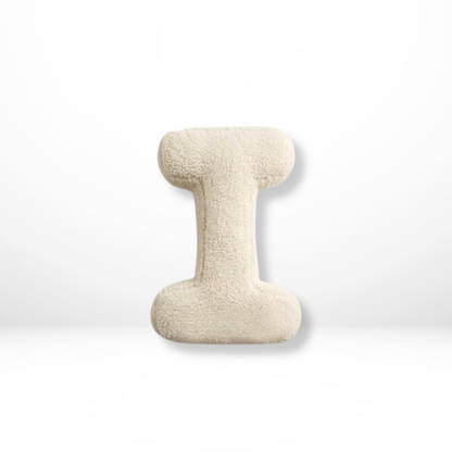 Alphabet Letter Cushion Bouclé Decorative Pillow for Bedroom and Kids Room