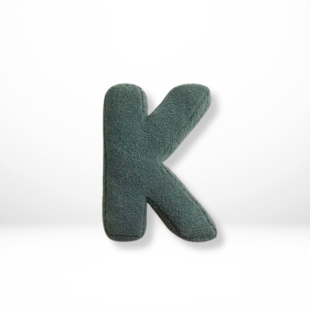 Alphabet Letter Cushion Bouclé Decorative Pillow for Bedroom and Kids Room