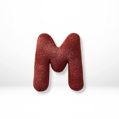 Alphabet Letter Cushion Bouclé Decorative Pillow for Bedroom and Kids Room