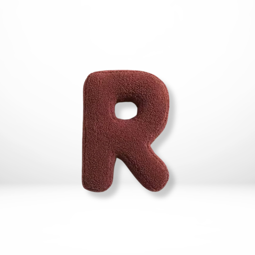 Alphabet Letter Cushion Bouclé Decorative Pillow for Bedroom and Kids Room