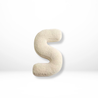 Alphabet Letter Cushion Bouclé Decorative Pillow for Bedroom and Kids Room