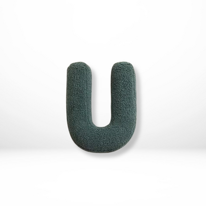 Alphabet Letter Cushion Bouclé Decorative Pillow for Bedroom and Kids Room