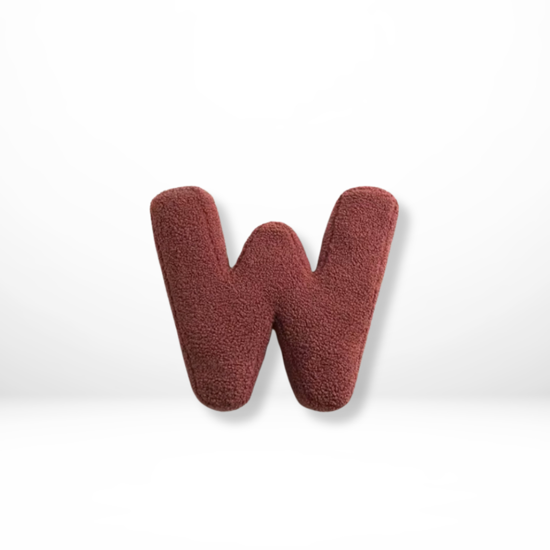 Alphabet Letter Cushion Bouclé Decorative Pillow for Bedroom and Kids Room