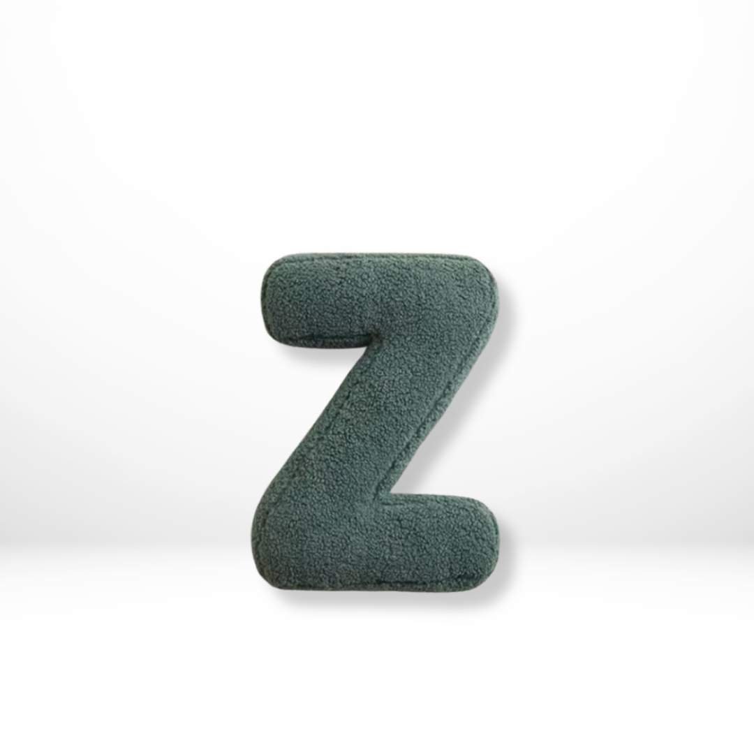 Alphabet Letter Cushion Bouclé Decorative Pillow for Bedroom and Kids Room