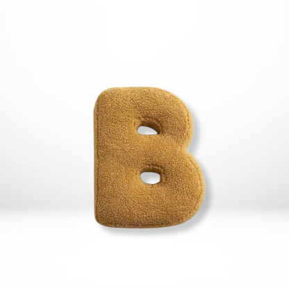 Alphabet Letter Cushion Bouclé Decorative Pillow for Bedroom and Kids Room
