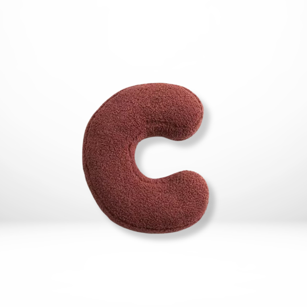 Alphabet Letter Cushion Bouclé Decorative Pillow for Bedroom and Kids Room
