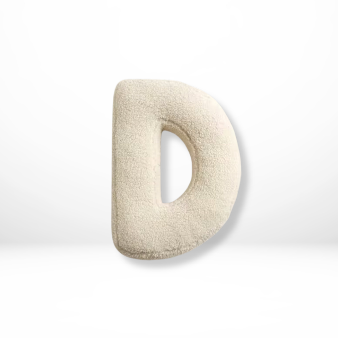 Alphabet Letter Cushion Bouclé Decorative Pillow for Bedroom and Kids Room