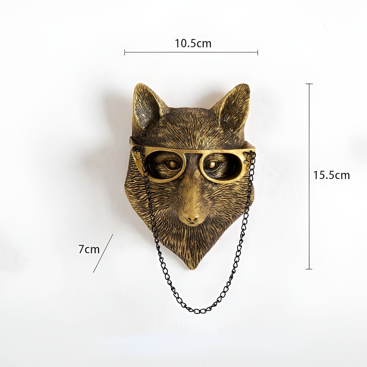 Animal Head Wall Hook Decorative Wall Decor with Glasses Boho Style