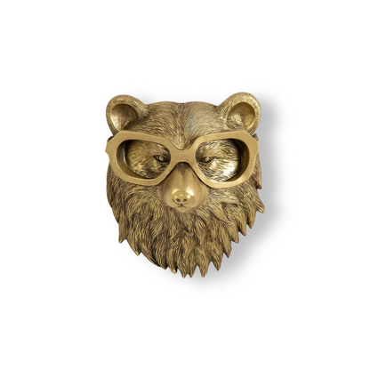 Animal Head Wall Hook Decorative Wall Decor with Glasses Boho Style