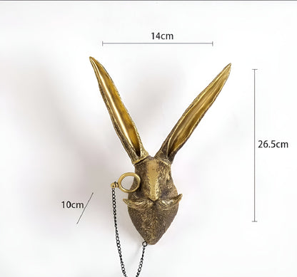 Animal Head Wall Hook Decorative Wall Decor with Glasses Boho Style