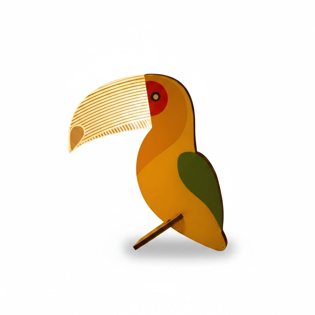 Animal LED Table Lamp Scandinavian Wooden Bird Night Light for Desk or Nightstand