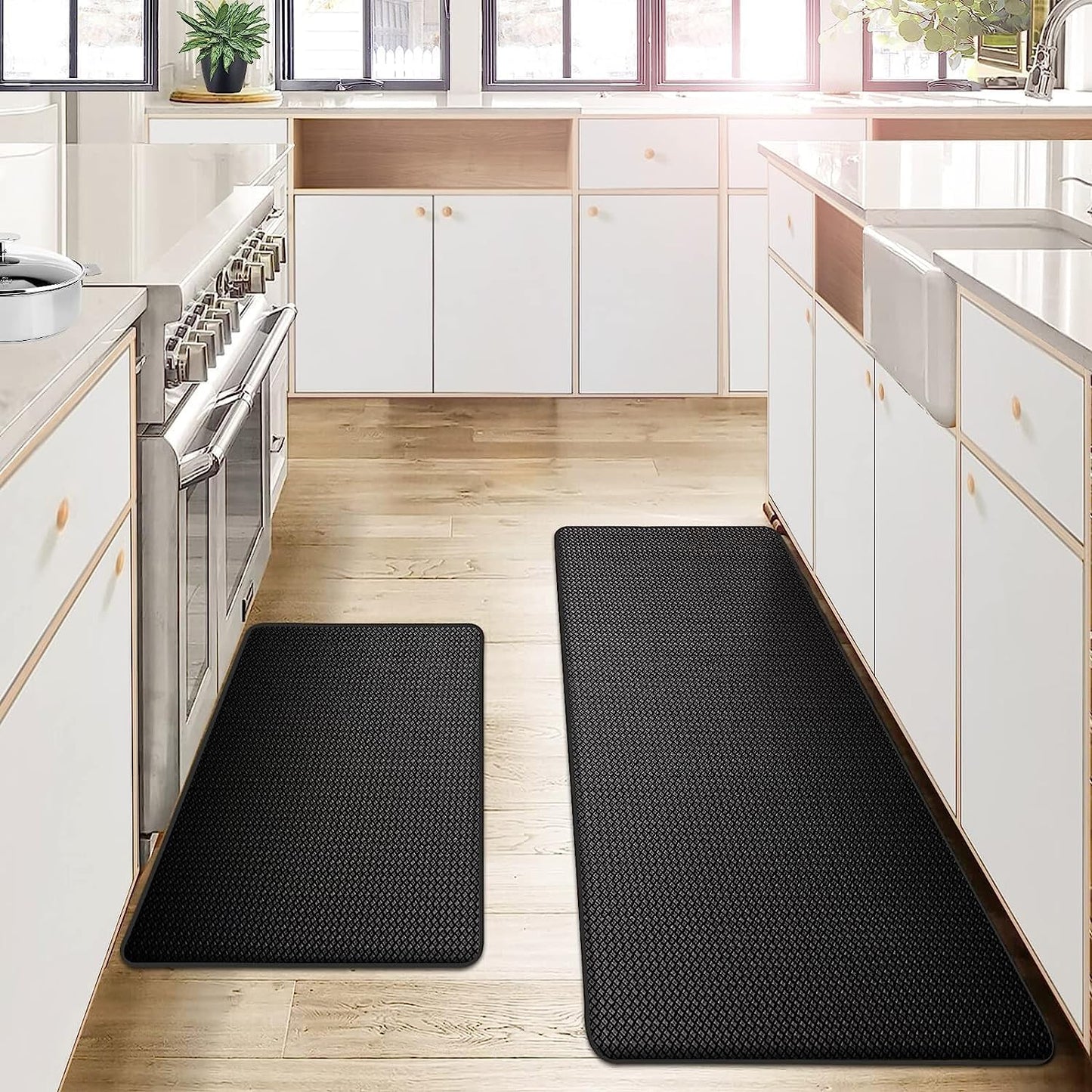 Anti-Fatigue Kitchen Mat with Non-Slip Base and Foam Cushioning