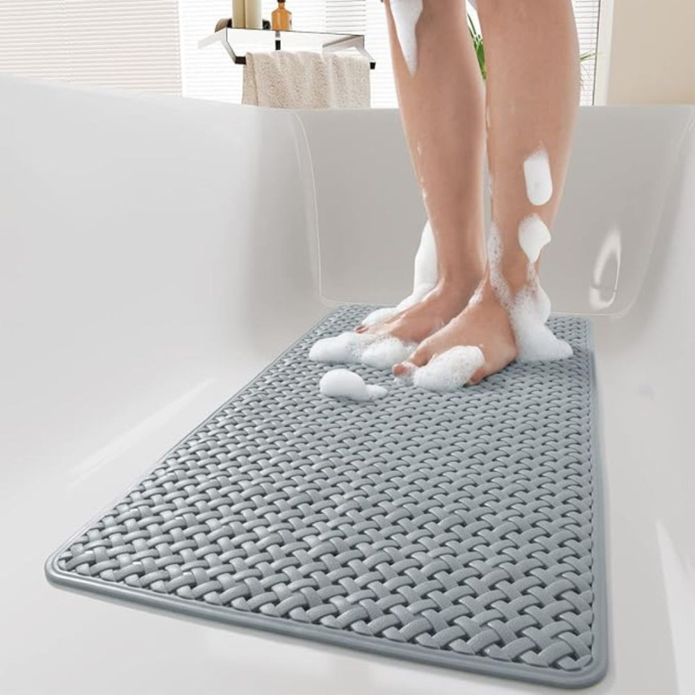 Anti-Slip Bath Mat for Shower and Bathtub with Suction Cups and Drainage Holes