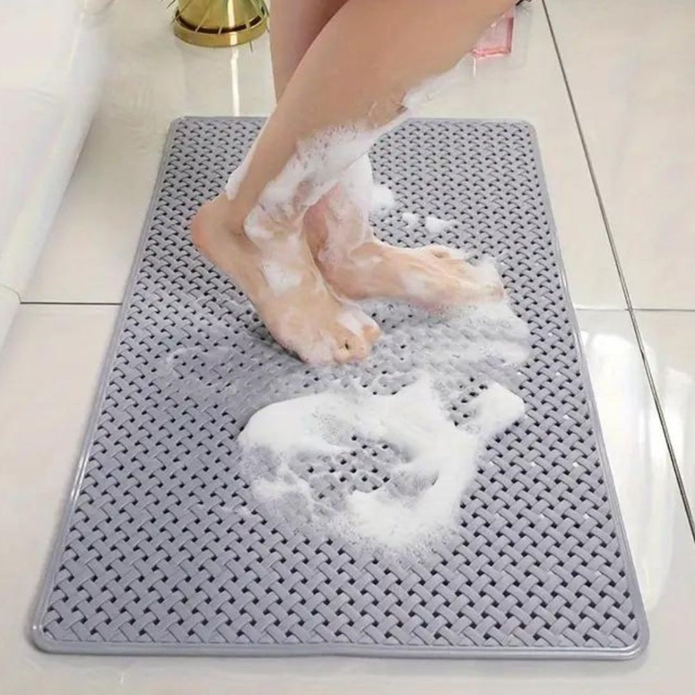 Anti-Slip Bath Mat for Shower and Bathtub with Suction Cups and Drainage Holes