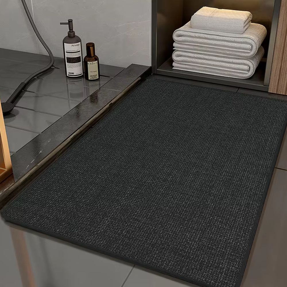 Anti-Slip Bath Mat with Non-Slip Rubber Backing and Woven Texture