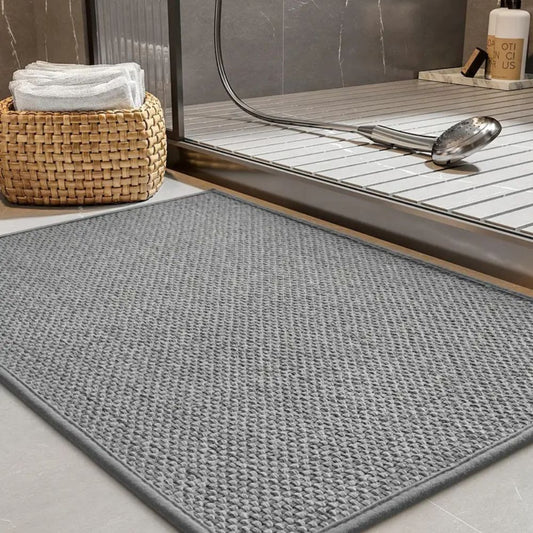 Anti-Slip Bath Mat with Non-Slip Rubber Backing and Woven Texture