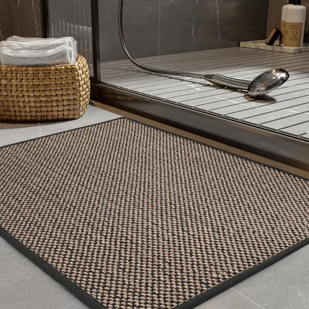 Anti-Slip Bath Mat with Non-Slip Rubber Backing and Woven Texture