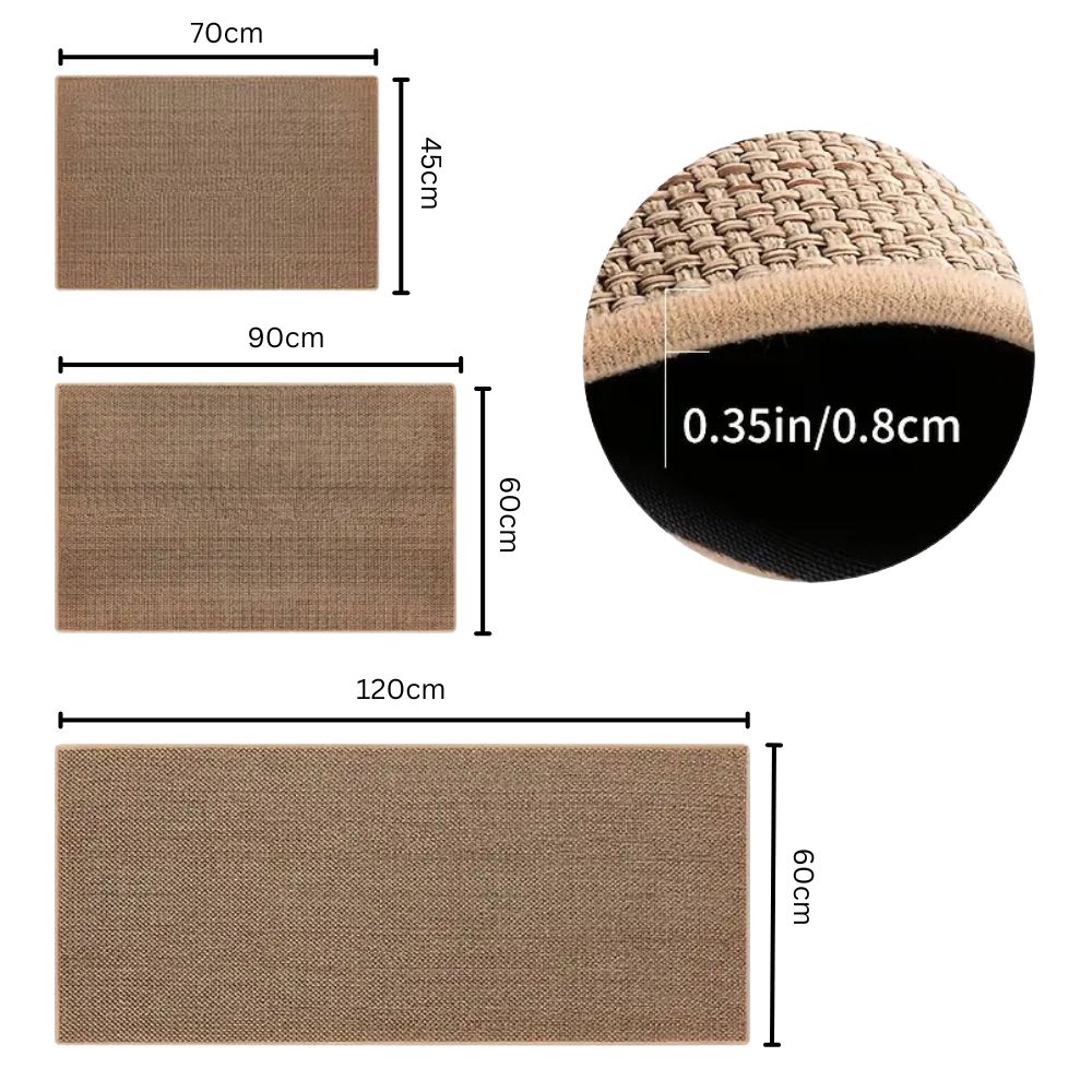 Anti-Slip Bath Mat with Non-Slip Rubber Backing and Woven Texture