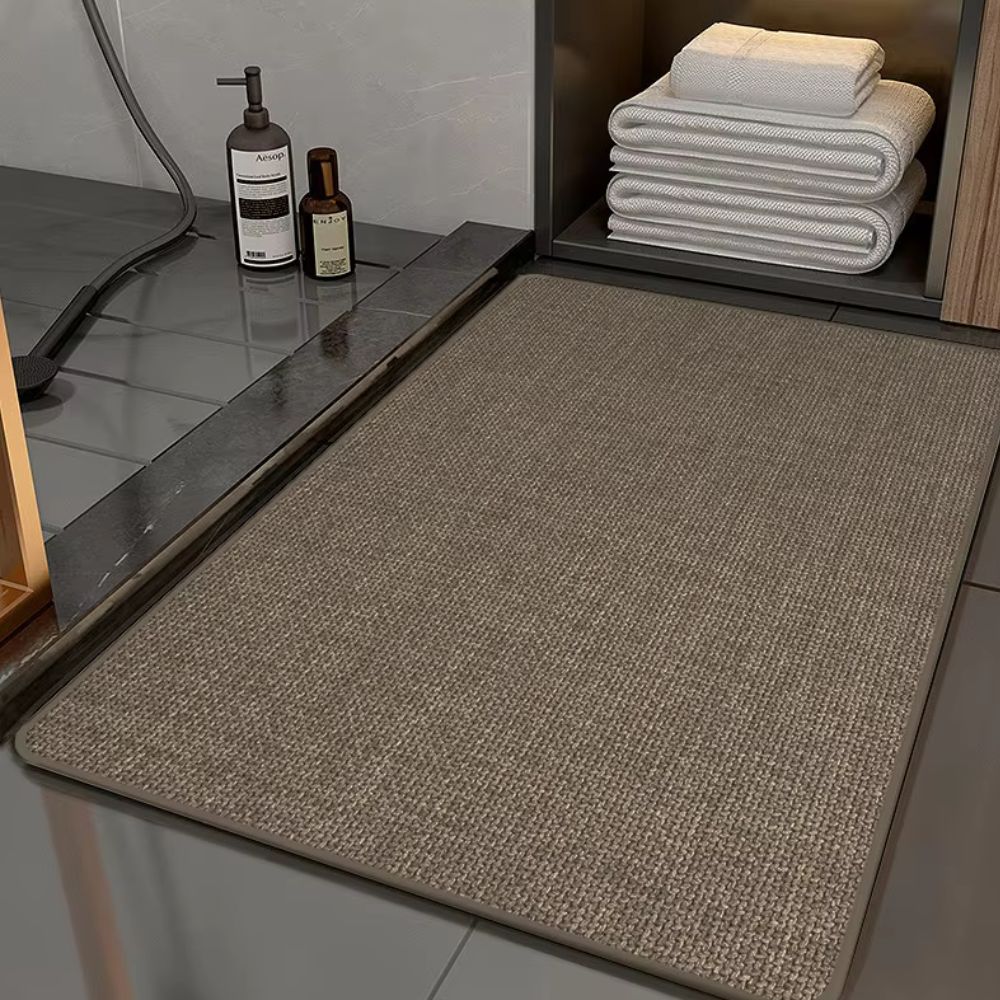 Anti-Slip Bath Mat with Non-Slip Rubber Backing and Woven Texture