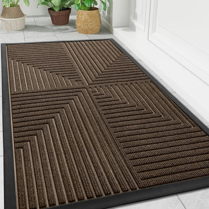 Anti-Slip Doormat for Indoor and Outdoor Use with Geometric Pattern