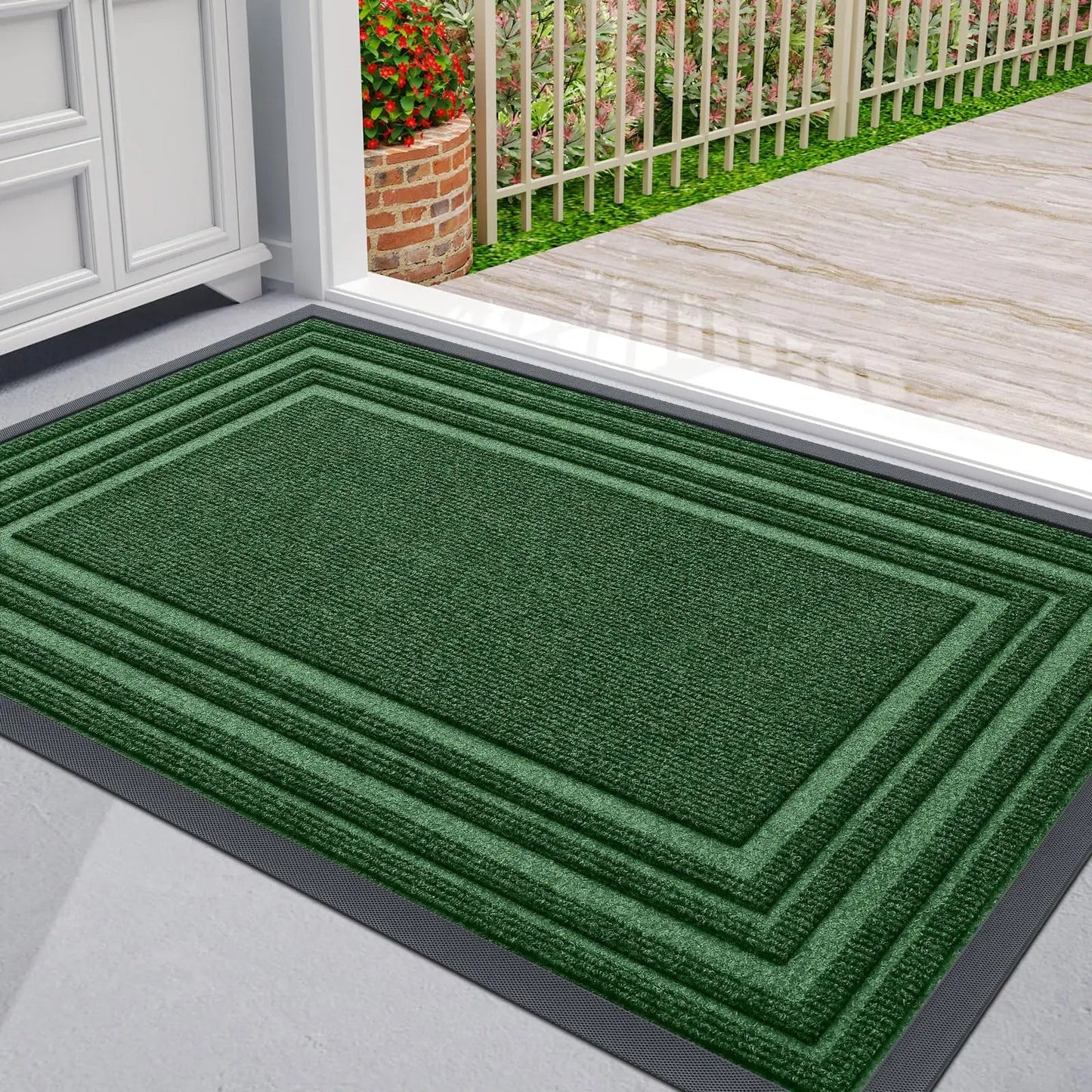 Anti-Slip Doormat for Indoor and Outdoor Use with Low Profile Border Design