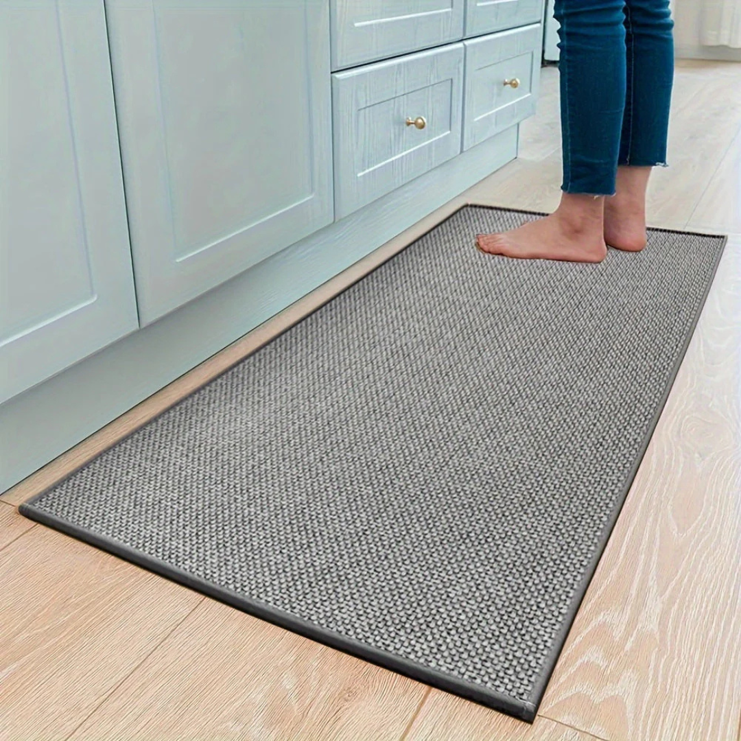 Anti-Slip Floor Runner Rug with Woven Texture and Bound Edges