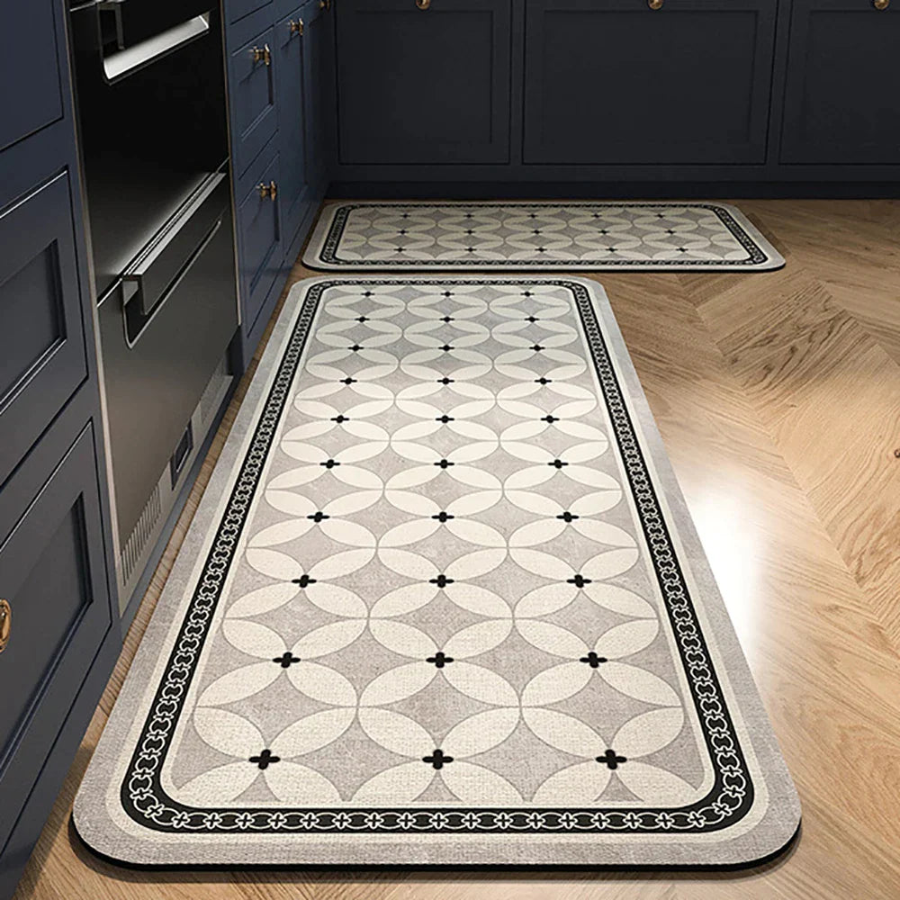 Anti-Slip Kitchen Runner Rug with Bohemian Tile Print