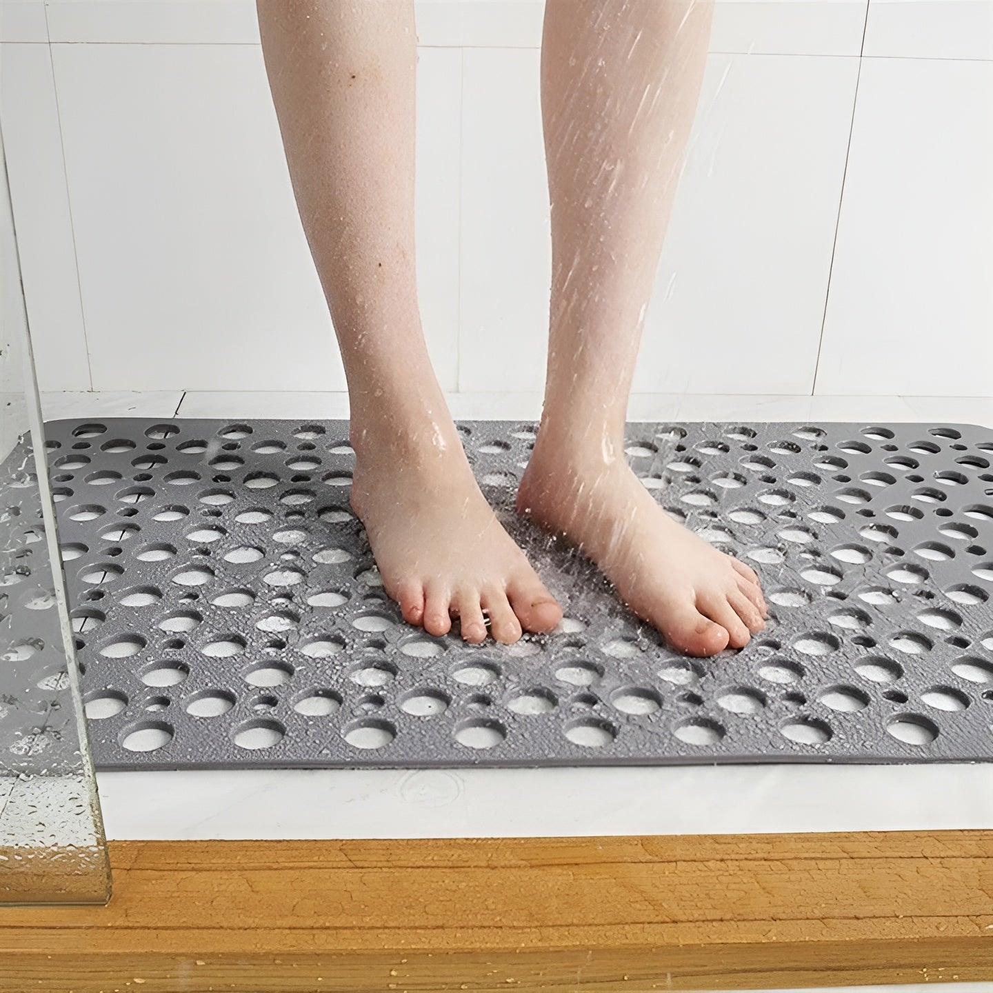 Anti-Slip Shower Mat with Suction Cups for Bathtub and Shower Floor