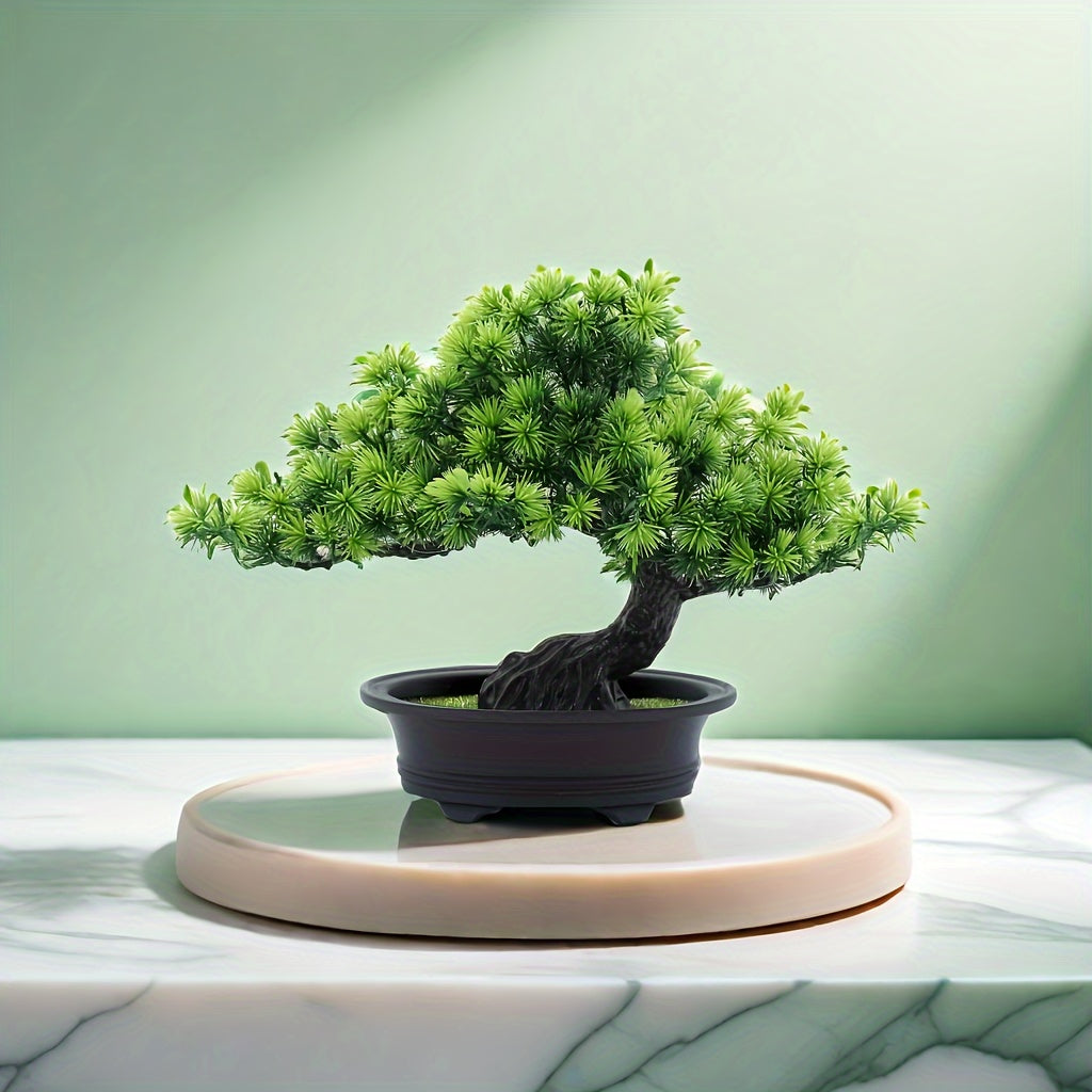 Artificial Bonsai Tree Decorative Faux Pine Bonsai with Pot