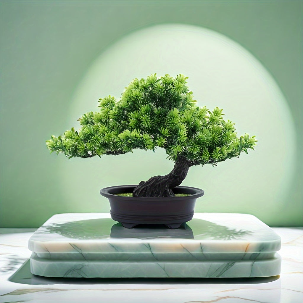 Artificial Bonsai Tree Decorative Faux Pine Bonsai with Pot