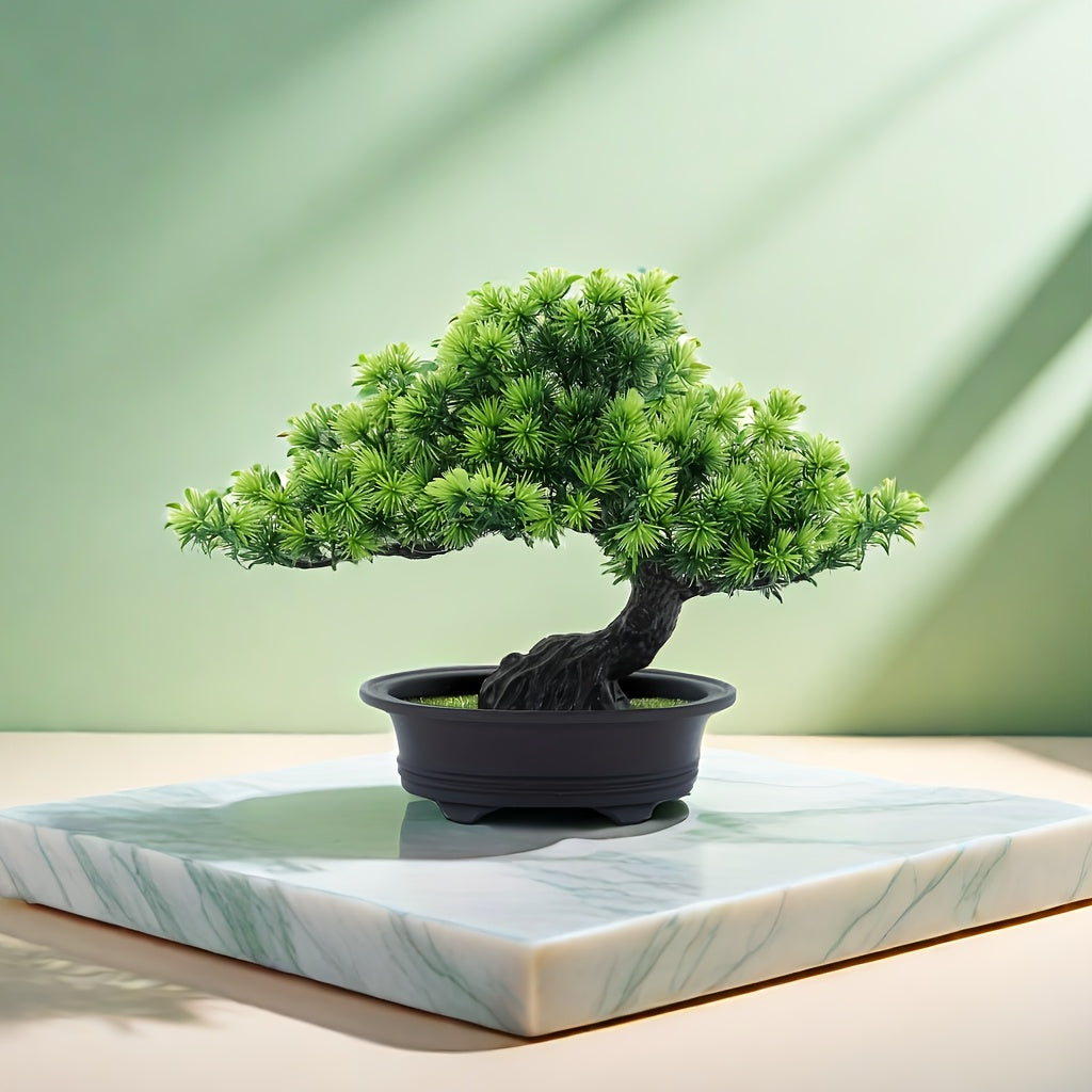 Artificial Bonsai Tree Decorative Faux Pine Bonsai with Pot