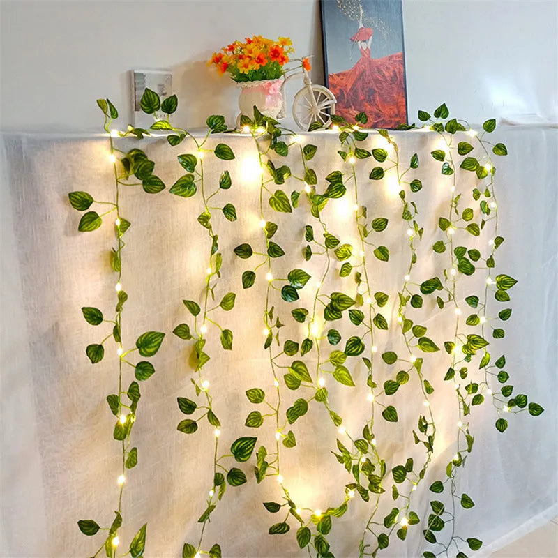 Artificial Ivy Leaf Garland LED String Lights