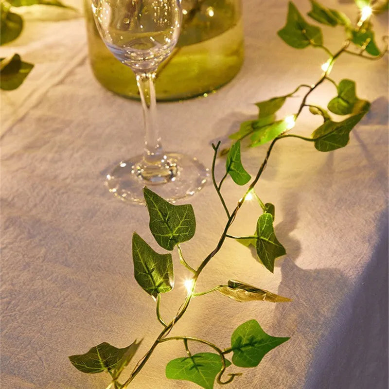 Artificial Ivy Leaf Garland LED String Lights