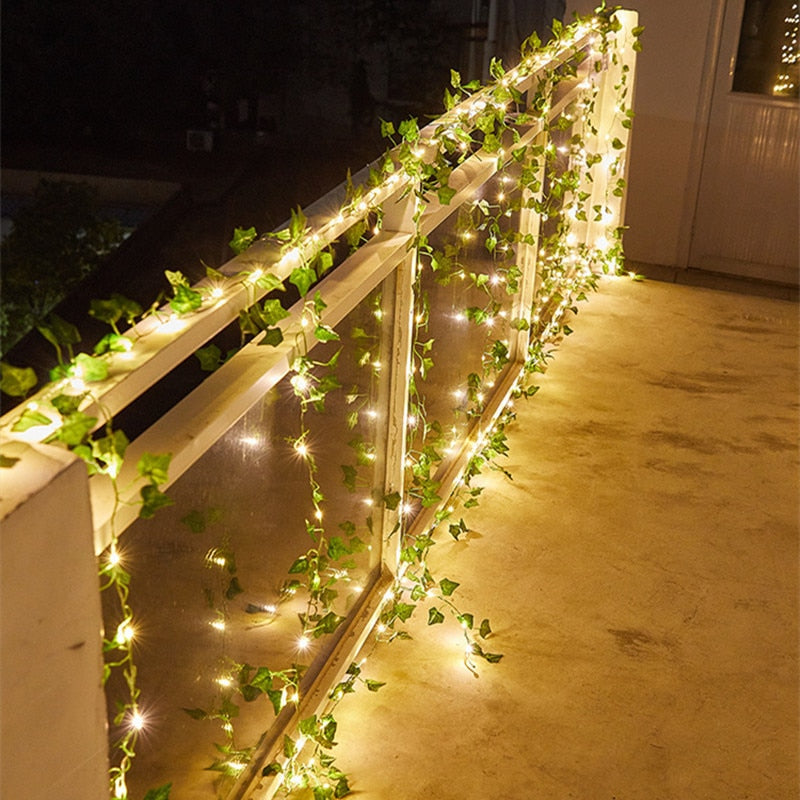 Artificial Ivy Leaf Garland LED String Lights